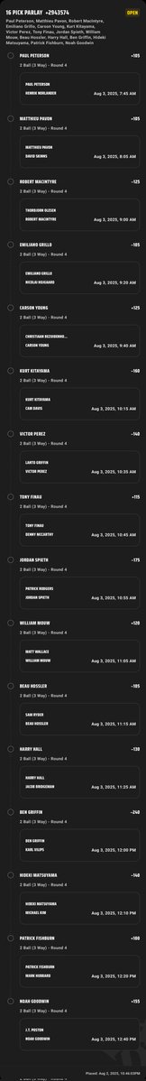 Josh (@joshuadasilva) on Twitter photo Final round 2 ball. GL
<a href="/GamblyBot/">Gambly Bot</a> dk
Check out this 16-leg Parlay I just placed on DraftKings! sportsbook.draftkings.com/social/post/ca… Final round 2 ball. GL
<a href="/GamblyBot/">Gambly Bot</a> dk
Check out this 16-leg Parlay I just placed on DraftKings! sportsbook.draftkings.com/social/post/ca…