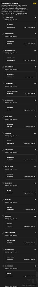 Josh (@joshuadasilva) on Twitter photo Final round 2 ball. GL.
<a href="/GamblyBot/">Gambly Bot</a> DK
Check out this 16-leg Parlay I just placed on DraftKings! sportsbook.draftkings.com/social/post/ca… Final round 2 ball. GL.
<a href="/GamblyBot/">Gambly Bot</a> DK
Check out this 16-leg Parlay I just placed on DraftKings! sportsbook.draftkings.com/social/post/ca…