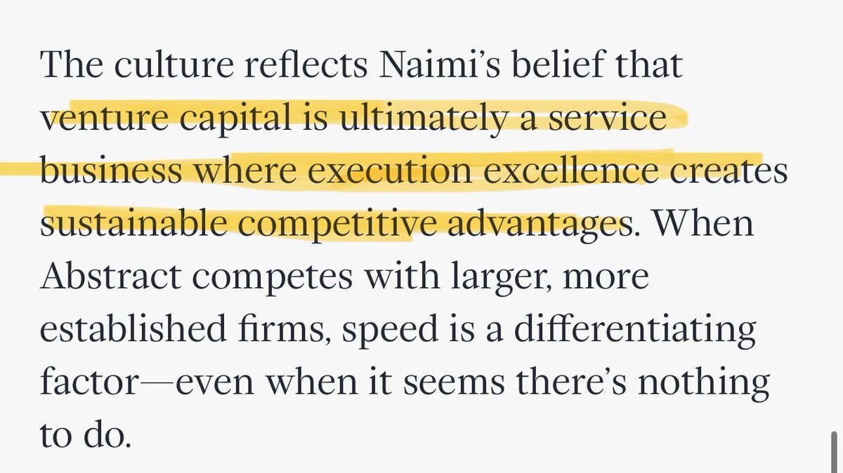 This piece is an absolute must read. Amazing how well articulated Ramtin’s differentiation and culture is 

For as much as VC harp on produce market fit, few firms are reflective enough to apply it to their own business / firm 

<a href="/patrick_oshag/">Patrick OShaughnessy</a> 
<a href="/domcooke/">Dom Cooke</a>