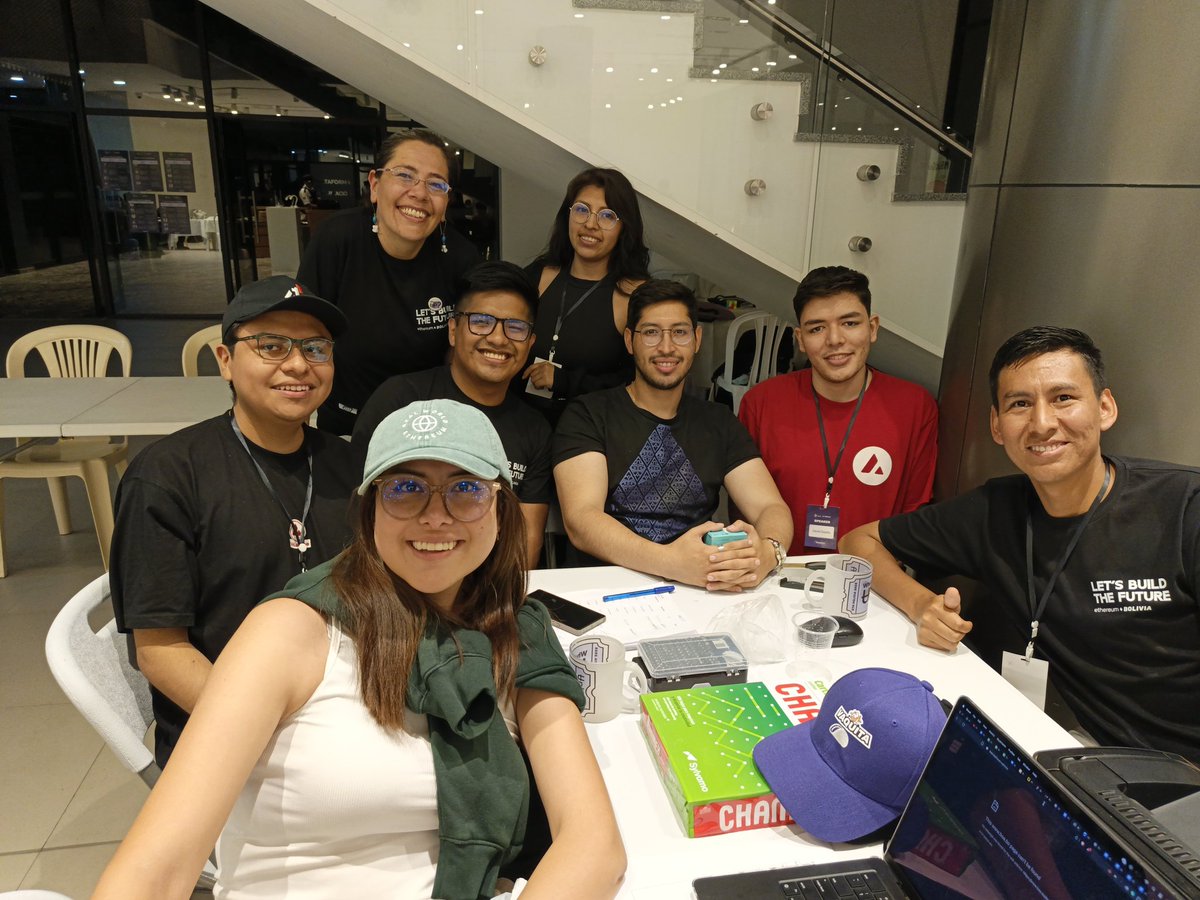 Pedro Rey (@criptopepe1) on Twitter photo Los mentores del 2do día de la buildathon 2025 <a href="/EthereumBo/">Ethereum Bolivia | Buildathon 2025</a> 🇧🇴🚀
<a href="/0xfchambi/">Bastian.eth</a> <a href="/DavidZapataOh/">DavidZO 🔺</a> <a href="/JManuelElias99/">Manuel Elias</a> <a href="/aleregex/">Alejandro</a> @Calejol <a href="/Ceci_Sakura007/">ceci-sakura007.nft 💙💫⬜️ SheFi Scholar | GG22</a> <a href="/emmi_lili_/">Emmi 🌸👩🏻💻</a> Los mentores del 2do día de la buildathon 2025 <a href="/EthereumBo/">Ethereum Bolivia | Buildathon 2025</a> 🇧🇴🚀
<a href="/0xfchambi/">Bastian.eth</a> <a href="/DavidZapataOh/">DavidZO 🔺</a> <a href="/JManuelElias99/">Manuel Elias</a> <a href="/aleregex/">Alejandro</a> @Calejol <a href="/Ceci_Sakura007/">ceci-sakura007.nft 💙💫⬜️ SheFi Scholar | GG22</a> <a href="/emmi_lili_/">Emmi 🌸👩🏻💻</a>