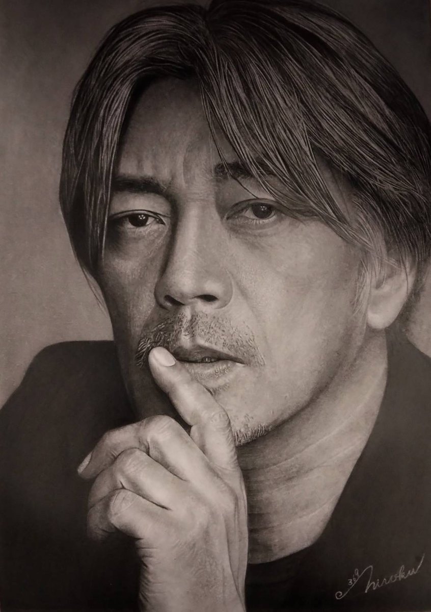 坂本龍一さんを聴きながら描いた、追悼鉛筆デッサン。 追悼画：坂本龍一さん / Masa さんのイラスト - ニコニコ静画