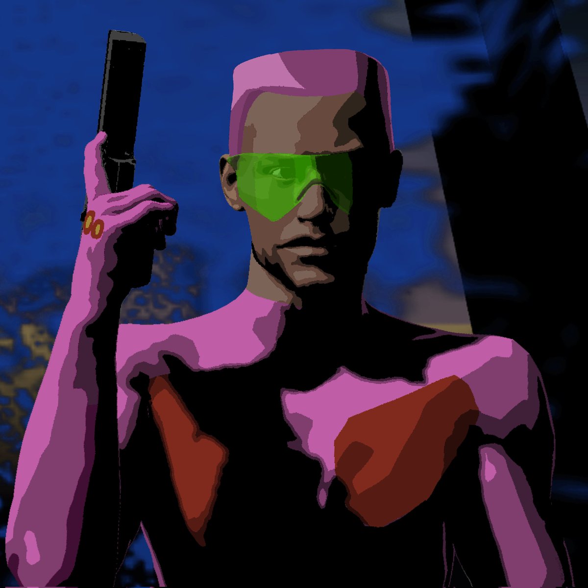 Tokio Morishima and John #crueltysquad in #Killer7 style