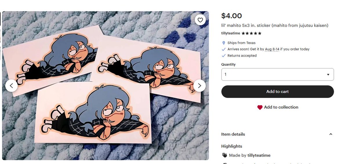 awfulwizard's tweet photo. a 5 x 3 inch mahito sticker my wife made is up on our etsy shop now! go check him out!! #jujutsukaisen 

https://t.co/sGORV0F5i9 https://t.co/El1BHwkeN3