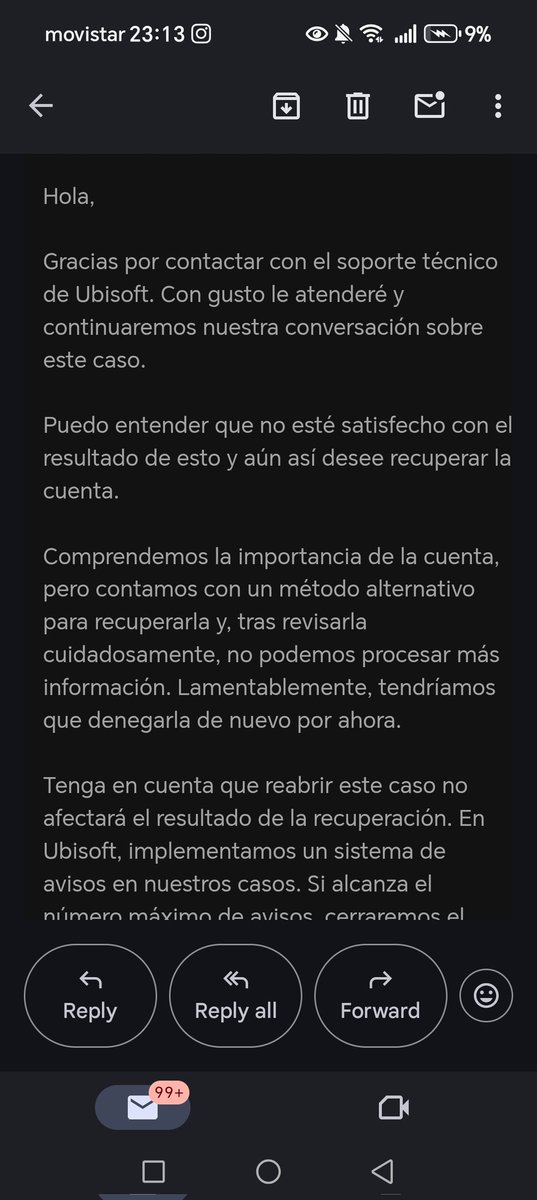 br111111111's tweet photo. @UbisoftLatam Como es posible que yo adjuntando pruebas de que me hackearon la cuenta y me cambiaron el correo y la contraseña me pida verificar el correo y la contraseña para saber si la cuenta es mia https://t.co/VSPpzOyJJN