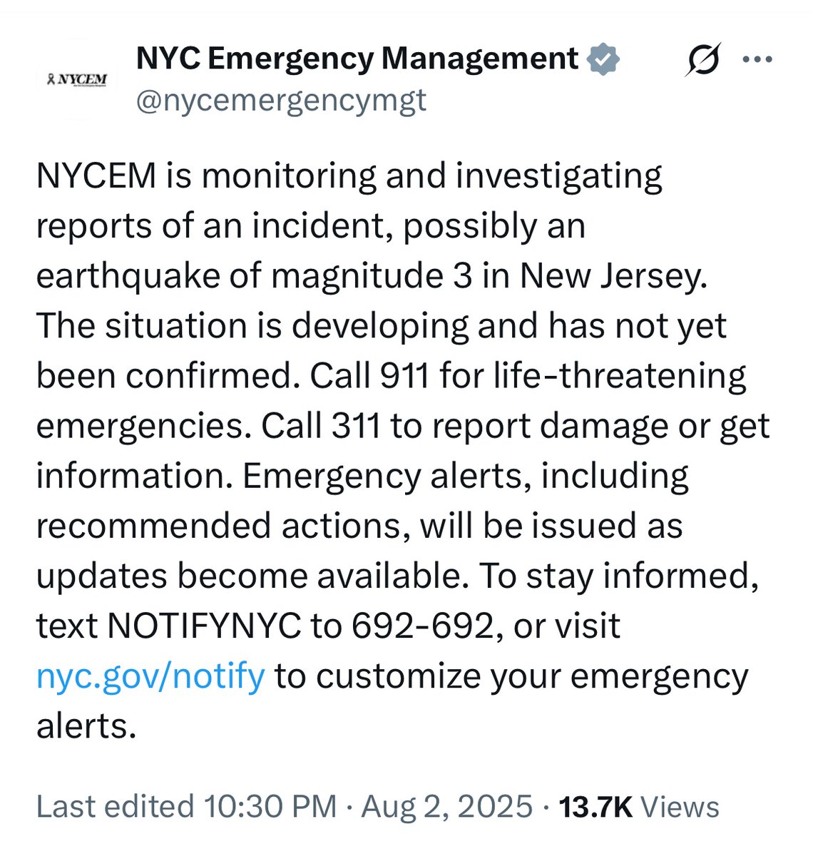 James Ford (@jamesfordtv) on Twitter photo D’you feel it?? We definitely felt—and heard—the #earthquakenyc in #HamiltonHeights #Harlem! Shook my whole family up! Hope everyone’s okay. <a href="/nycemergencymgt/">NYC Emergency Management</a> D’you feel it?? We definitely felt—and heard—the #earthquakenyc in #HamiltonHeights #Harlem! Shook my whole family up! Hope everyone’s okay. <a href="/nycemergencymgt/">NYC Emergency Management</a>