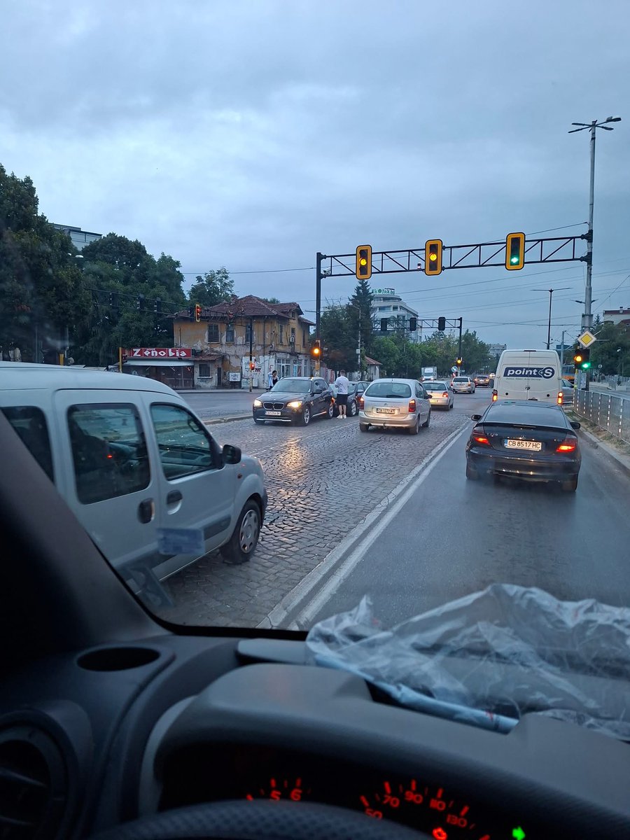 slantchev's tweet photo. Only in Bulgaria can you get rear-ended while driving in the wrong lane against traffic going the opposite way. https://t.co/NEINaBNzLR