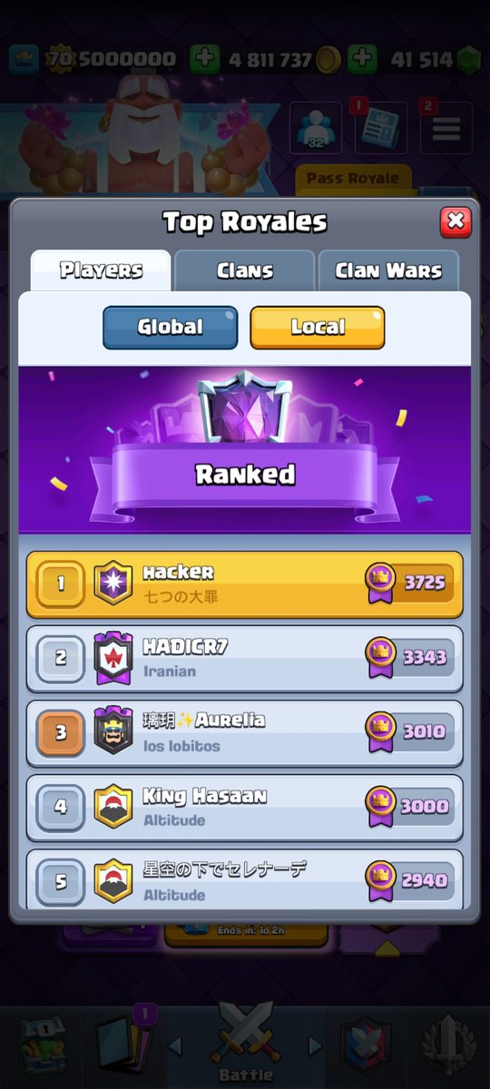 Bro just keep losing and requesting to my clan🤣🤣 also 3700 😁