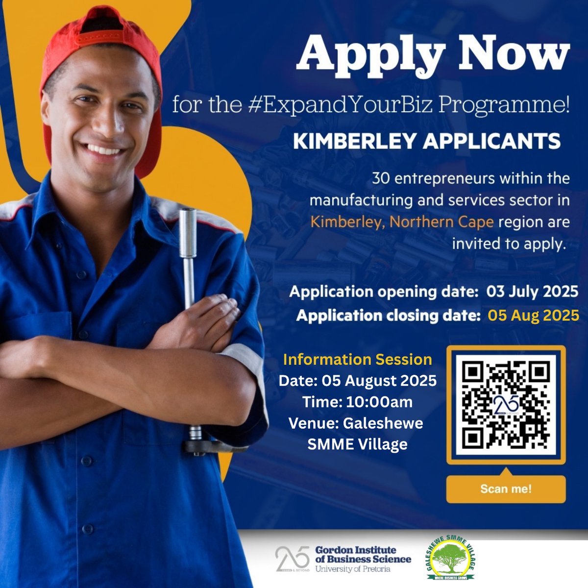 DCVH (@dcvhsa) on Twitter photo Are you a Manufacturing business or a Services business? then apply off the #ExpandYourBiz programme and grow your business beyond.
link: surveymonkey.com/r/X6RKBTH
#ExpandYourBiz
<a href="/Solplaatjemun/">Sol Plaatje</a> <a href="/DSBD_SA/">Department of Small Business Development</a> Are you a Manufacturing business or a Services business? then apply off the #ExpandYourBiz programme and grow your business beyond.
link: surveymonkey.com/r/X6RKBTH
#ExpandYourBiz
<a href="/Solplaatjemun/">Sol Plaatje</a> <a href="/DSBD_SA/">Department of Small Business Development</a>