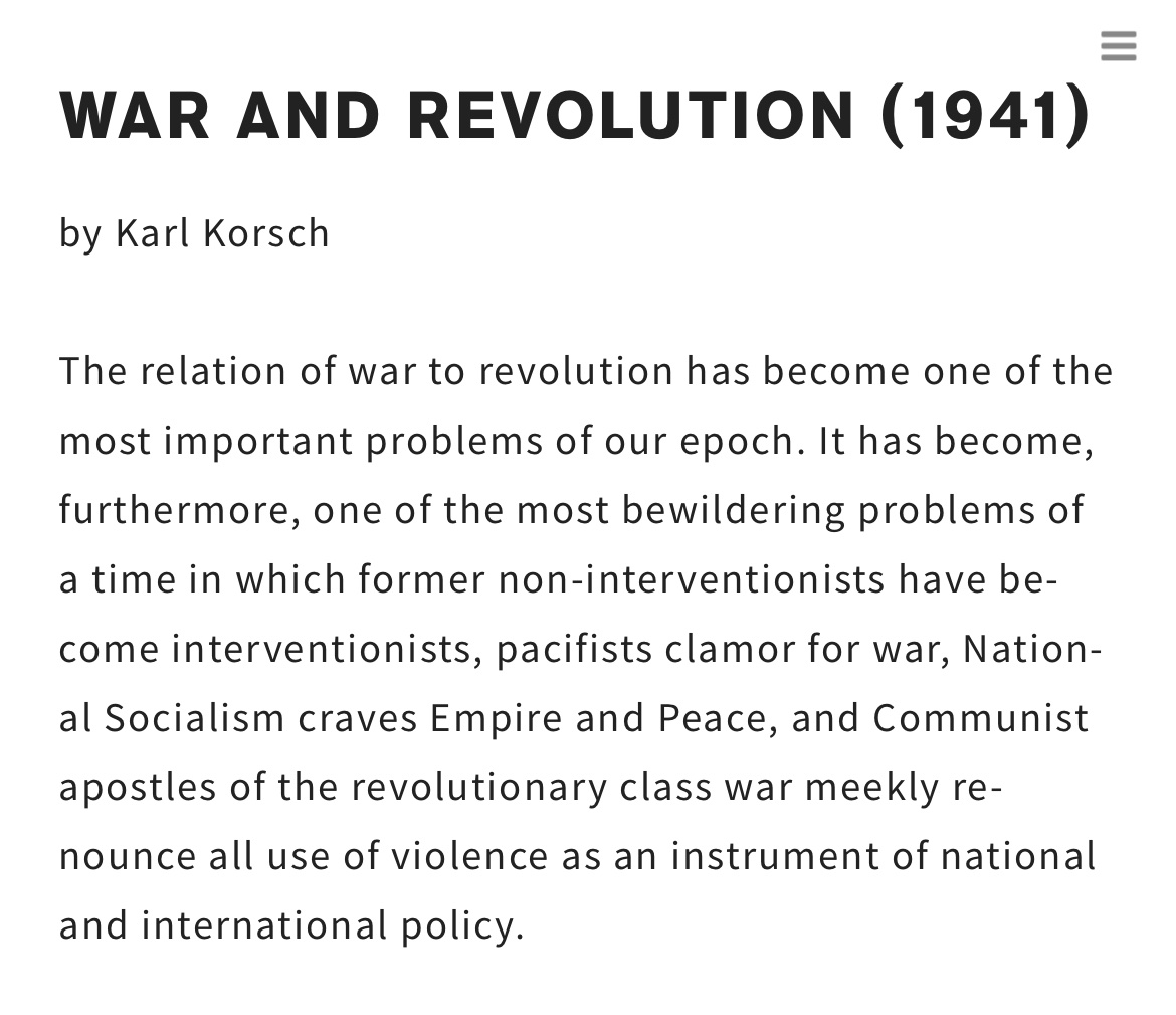 Endnotes (@endnotesjournal) on Twitter photo <a href="/FalkHjalmar/">Hjalmar Falk</a> another key text added:
WAR AND REVOLUTION (1941)
by Karl Korsch
endnotes.org.uk/posts/karl-kor… <a href="/FalkHjalmar/">Hjalmar Falk</a> another key text added:
WAR AND REVOLUTION (1941)
by Karl Korsch
endnotes.org.uk/posts/karl-kor…