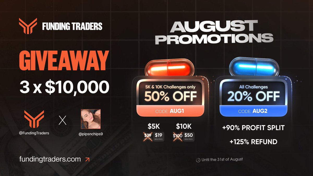 3x10k Giveaways 🔥

Rules:

1. Follow 

@FundingFutures
 
@FundingTraders

<a href="/pipsnchips9/">PiP</a> 
 
<a href="/StanFXTrading/">Stan FundingTraders.com</a>
 
@davidkrtinic

2. Like and Retweet

3. Tag 3 friends

4. Repost pinned @FundingTraders