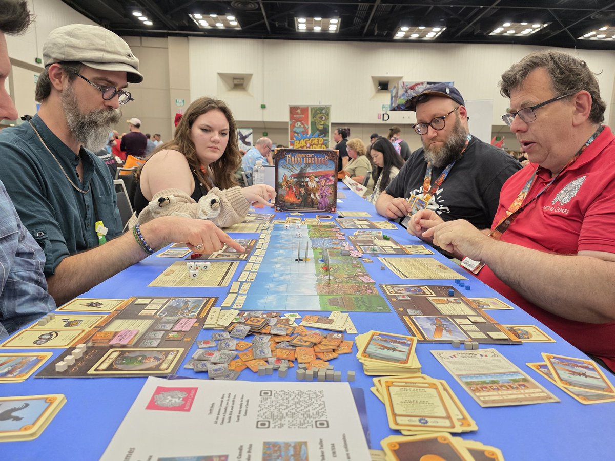 Running  demos of Magnificent Flying  Machines at #gencon25