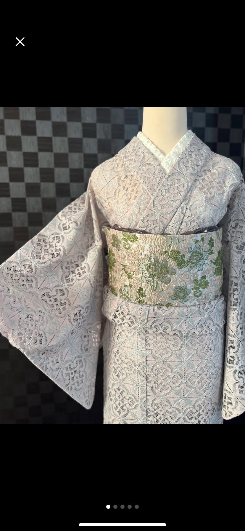 【美品】【MIKI SAKURA】兵児帯 ホワイトシルバーフラワー 美品】【MIKI SAKURA】兵児帯 ホワイトシルバーフラワー