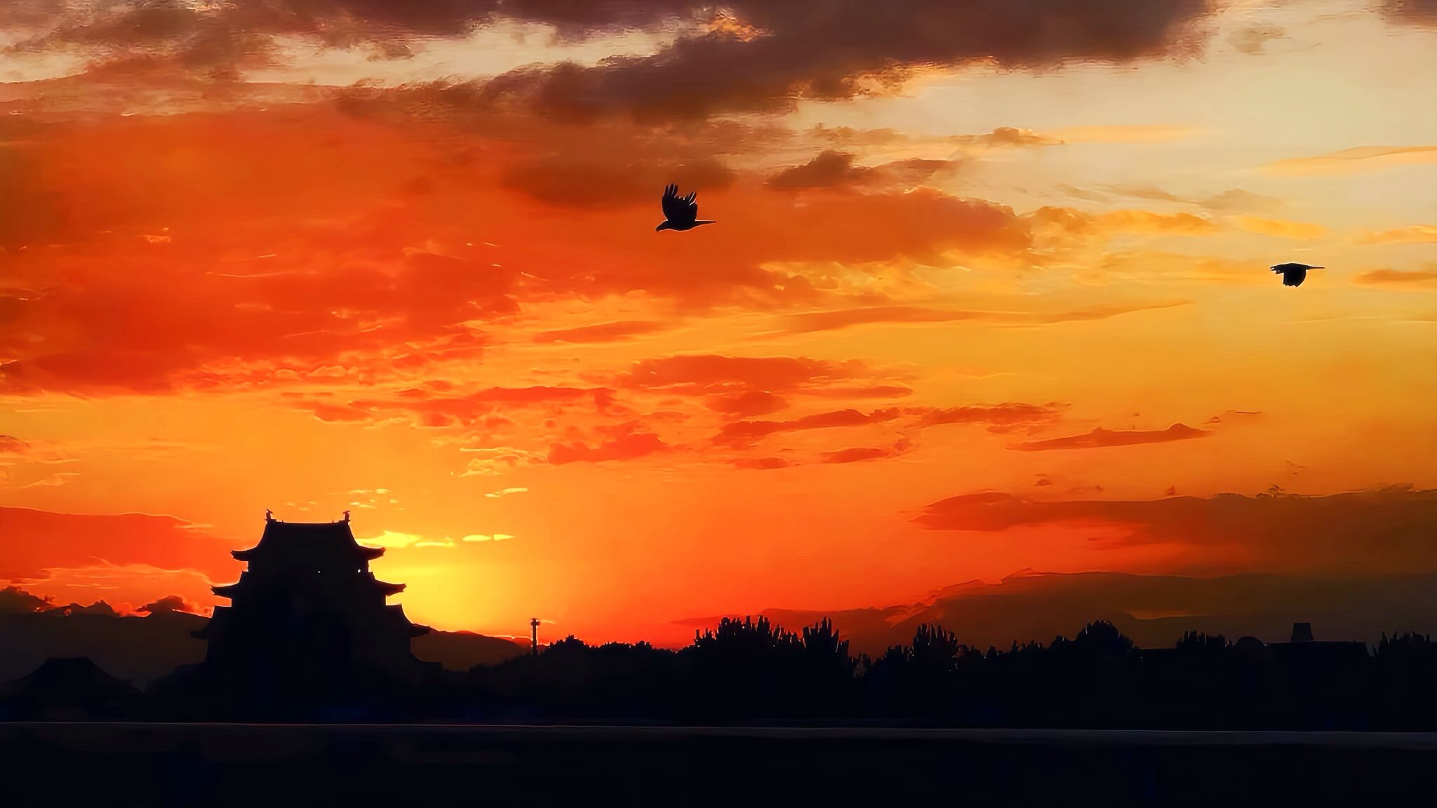 GAHGA 光れーる　君との夕焼けオレンジ sunset-sky-clouds-evening-