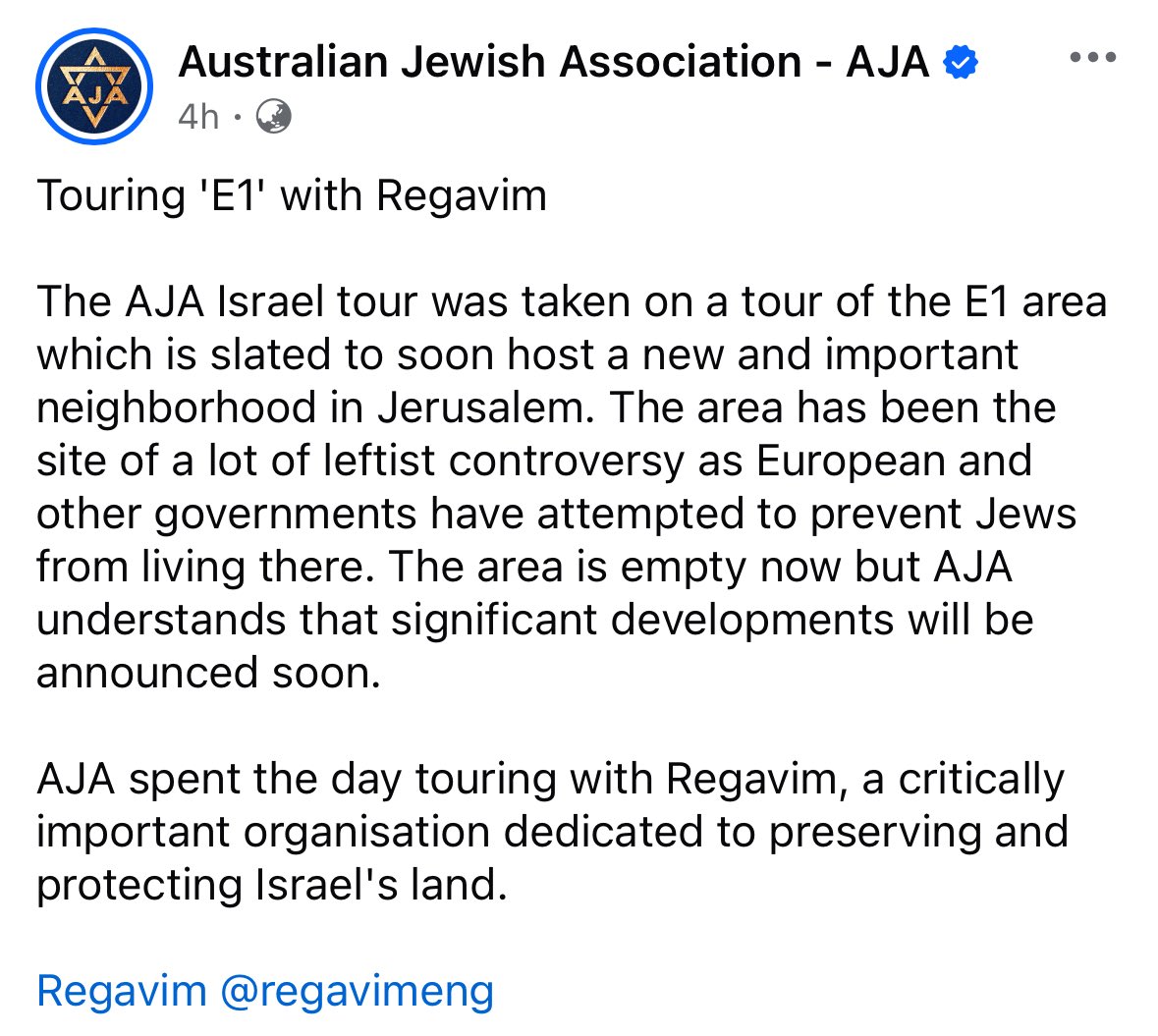 AltMediaWatch's tweet photo. Hey @dfat, why are members of the Australian Jewish Association currently in the West Bank helping an extremist settler group promote a planned illegal settlement? 

Is this not a blatant breach of international law, and Australian law? https://t.co/ETaNVUd1Z4