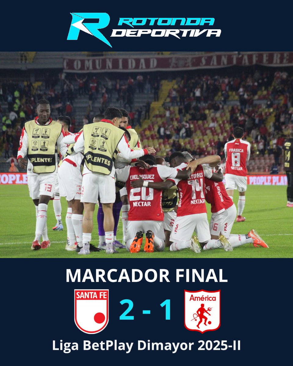 🔴 ¡El 'Rojo' es capitalino! 🦁

Con doblete de Yilmar Velásquez, Independiente Santa Fe superó 2-1 al América de Cali en El Campín por la quinta fecha de la Liga BetPlay Dimayor 2025-II.

<a href="/SantaFe/">Independiente Santa Fe</a> <a href="/AmericadeCali/">América de Cali</a>