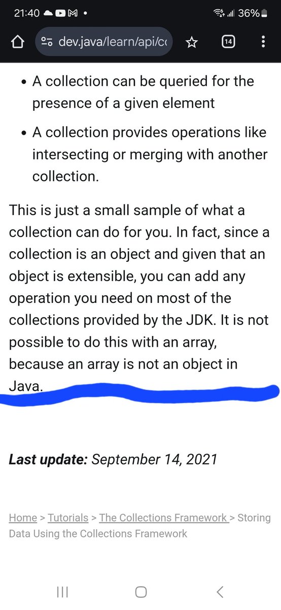 n_asynch_full's tweet image. Guys, anybody knows why dev.java says "array is not an object in Java"? Official java tutorials mention this resource as a reference of the latest java versions.
#java #devjava