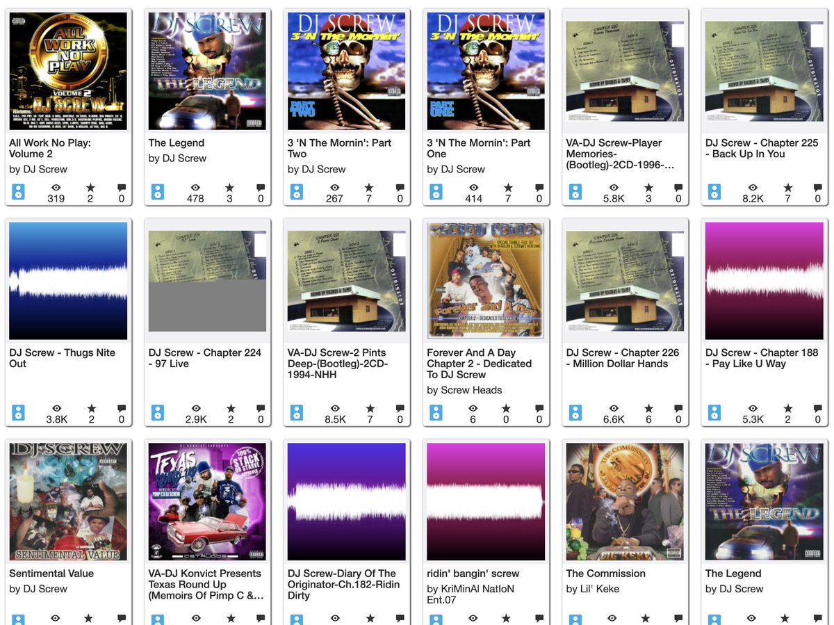 just found out theres 700+ DJ Screw mixtapes on archive dot org