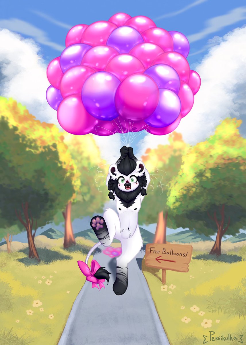 “I thought the sign meant just one free balloon!! Someone please get me down!! 😖😖😖”

It looks like I was (fortunately) very wrong! But I suppose it’s for the best, after all it’s #Airborneaugust!! 

🎈🦁🎀