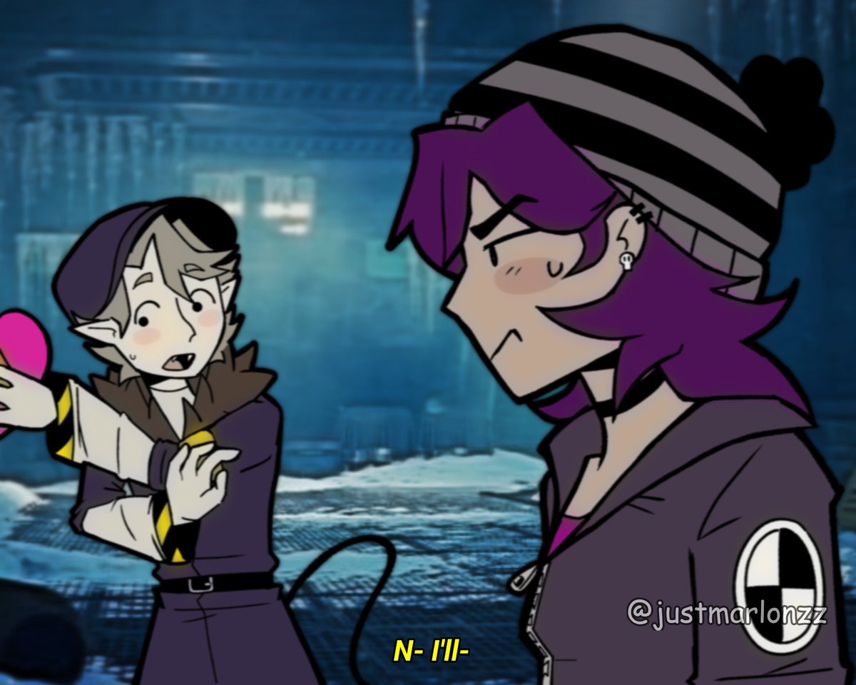 I was just experimenting with my artstyle and some ibispaint tricks,,, anyway, #nuzi mini comic I started drawing last night at 2 am lol (1/2) #murderdrones #mdtwt #biscuitbites