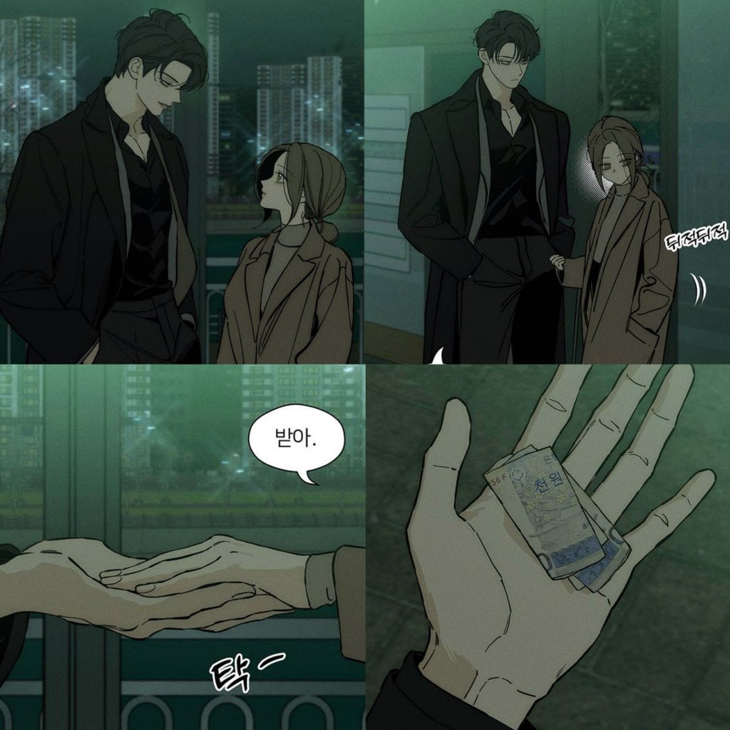 Haesoo felt grateful yet sorry for messaging Taeha so suddenly. She even gave him 2,000 won for snacks on his way back.🥹💓😭

I was this close to getting emotional, but then burst out laughing, reminded of chapter 28, like Taeha just got “bought” again for 2,000 won.🤣💸