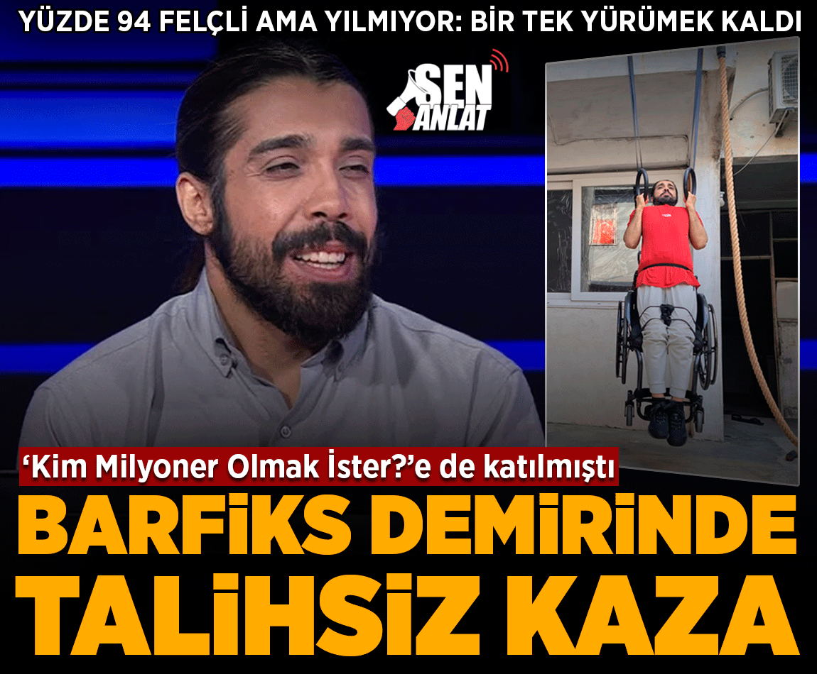 milliyet's tweet photo. #SENANLAT - @mucahtkandemr ✍ #betültopakli
Barfiks demirinde talihsiz kaza! Yüzde 94 felçli ama yılmıyor
🎙 Tüm Türkiye'nin 'Kim Milyoner Olmak İster?' yarışmasıyla tanıdığı Mücahit Kandemir, "Bir tek yürümek kaldı" diyerek iyileşme sürecinde yaşadıklarını, 'SEN ANLAT' okuyucularıyla paylaştı
https://t.co/3SSHwgVmTb