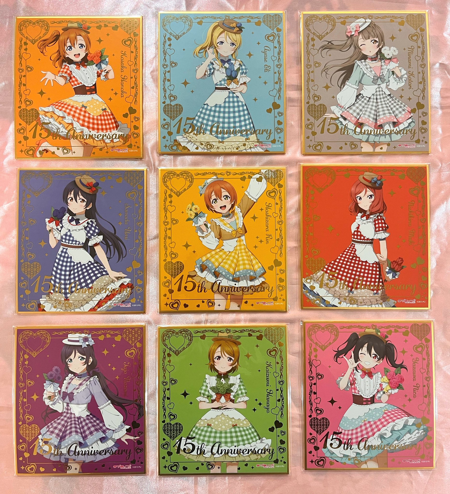 ラブライブ μ's GiGOコラボカフェ 箔押し ミニ色紙 コンプリートセット GiGOコラボカフェ ラブライブ！シリーズ15周年記念 箔押しミニ