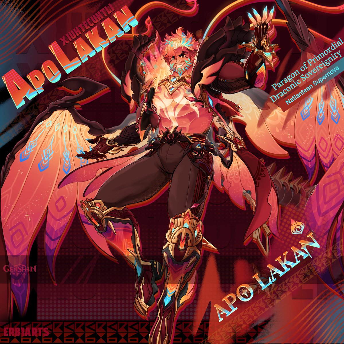 Apo Lakan: Paragon of Primordial Draconic Sovereignity
Natlantean Supernova
#GenshinImpact #ApoLakan

Since the beginning of time, it is known that fate reweaves itself in mysterious ways. With his "throne" rekindled, will Lord Xiuhtecuhtli accept humanity? Or bring armageddon?