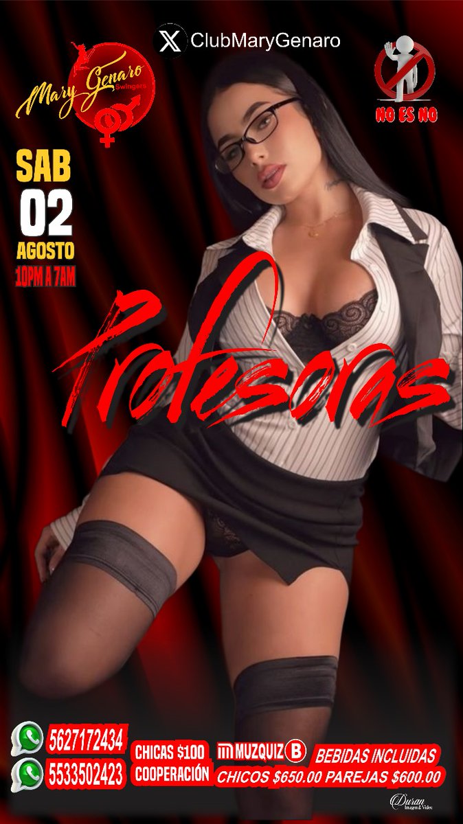 ClubMaryGenaroS's tweet photo. Sábado 10pm a 7am *NOCHE DE PROFESORAS* que te dejaras enseñar el día de hoy?

*MaryGenaroSW tu punto de encuentro swinger*

*MaryGenaroSW tu punto de encuentro swinger*
https://t.co/GzFuuvSQDn https://t.co/VNsWhGx9H1