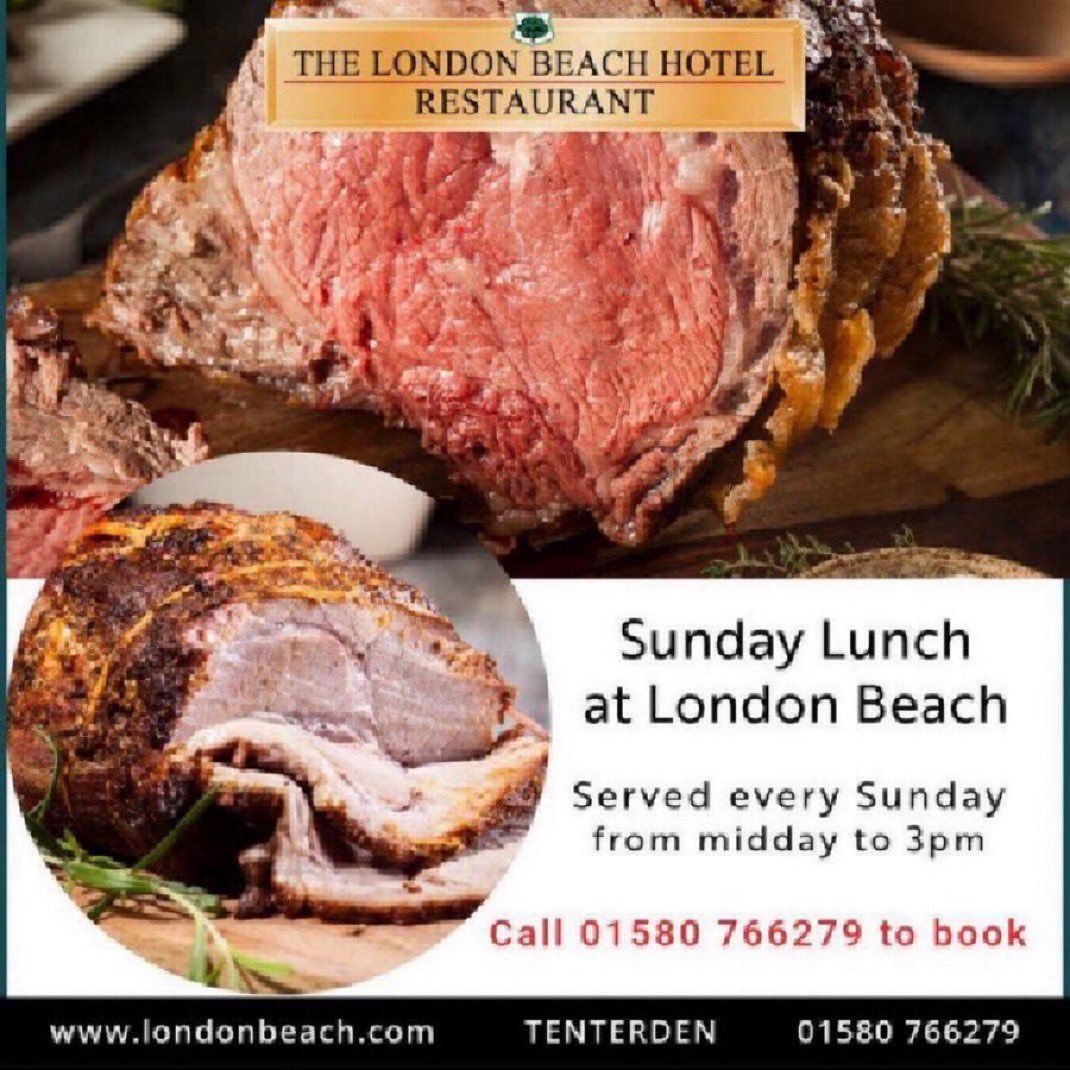 Enjoying the beautiful summer and treat yourself to a fabulous #Sunday Lunch at London Beach Hotel #tenterden 😍Booking essential ! Call 01580 766279 to book !