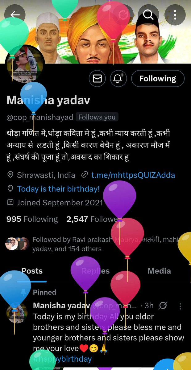 Mr. Surendar Kumar (@kumarsk660) on Twitter photo Happy Birthday! May this year be filled with even more joy, success & amazing memories for you. Your friendship is a gift.I'm so grateful to celebrate another year of your life with you. Here's to continued growth, adventure & all the good things life has to offer
<a href="/cop_manishayad/">Manisha yadav</a> Happy Birthday! May this year be filled with even more joy, success & amazing memories for you. Your friendship is a gift.I'm so grateful to celebrate another year of your life with you. Here's to continued growth, adventure & all the good things life has to offer
<a href="/cop_manishayad/">Manisha yadav</a>