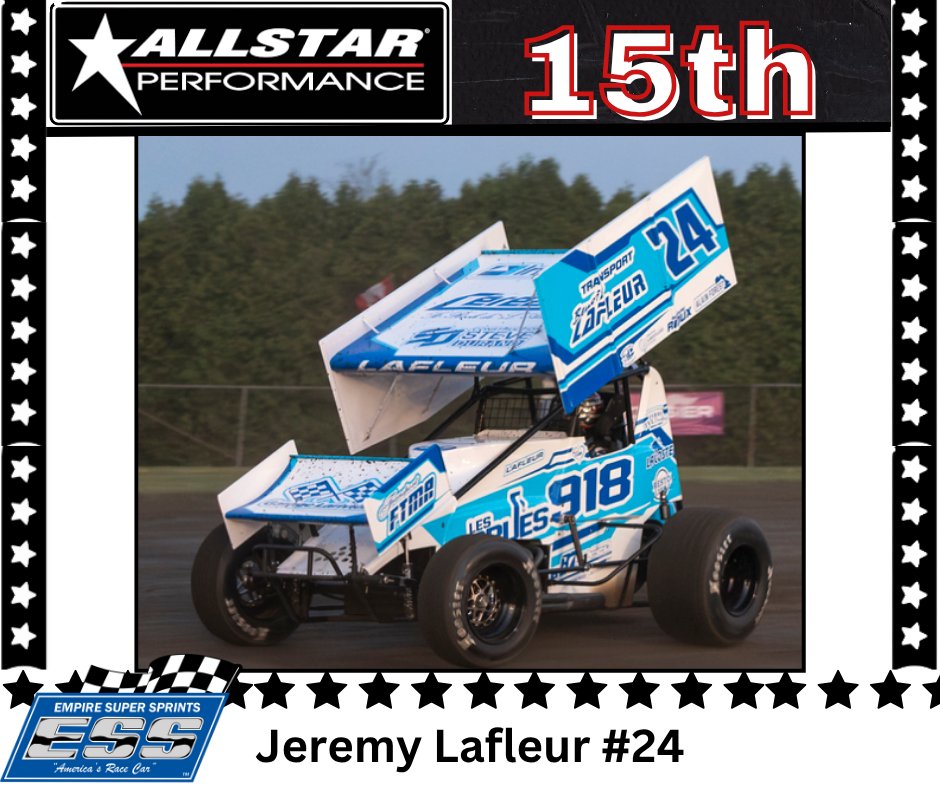 Empire Super Sprints (@essprints) on Twitter photo Jeremy Lafleur collected the <a href="/AllstarPerf/">Allstar Performance</a> 15th Place Award at <a href="/bos_speedway/">brockville speedway</a> Jeremy Lafleur collected the <a href="/AllstarPerf/">Allstar Performance</a> 15th Place Award at <a href="/bos_speedway/">brockville speedway</a>