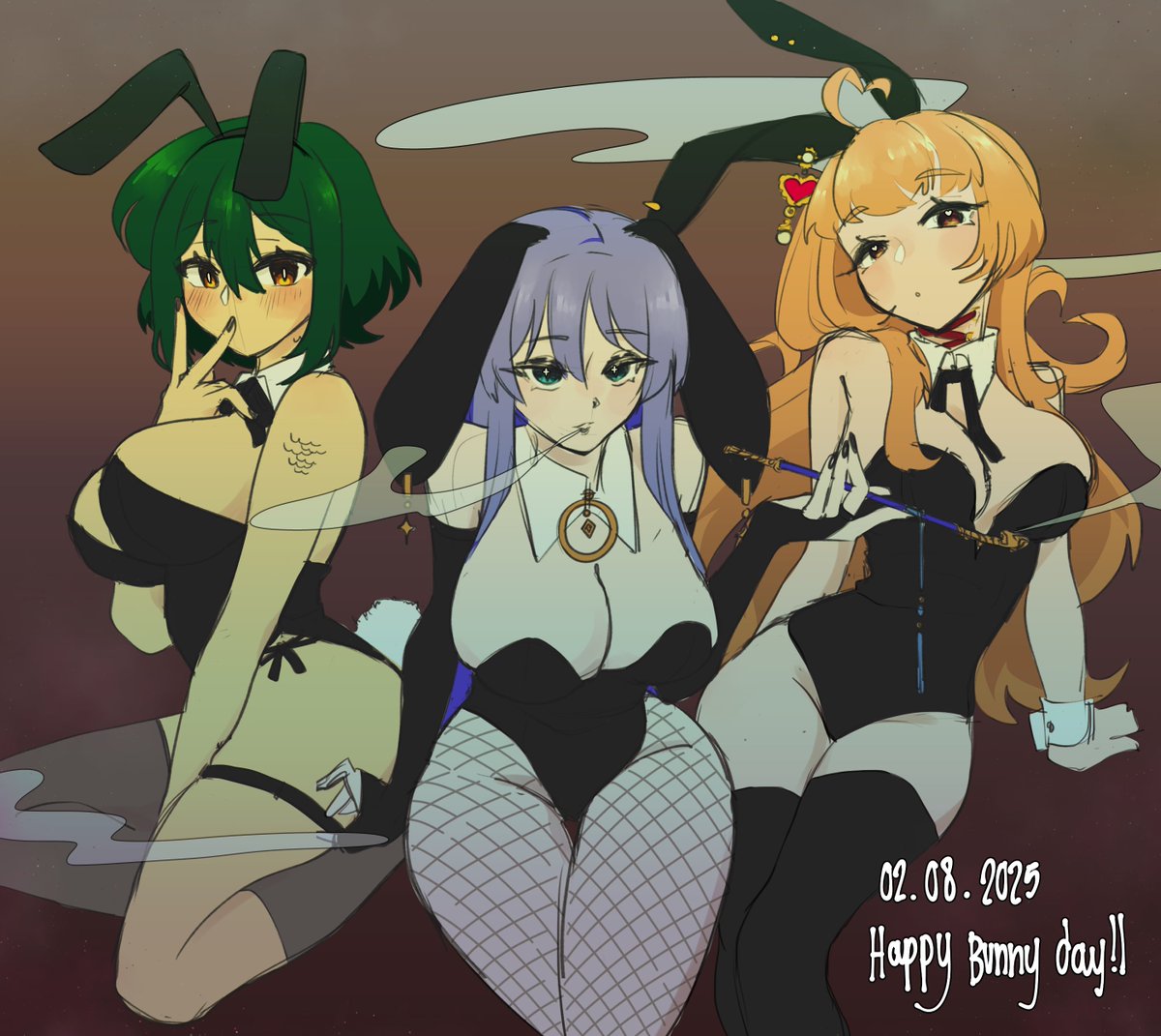 HAPPY BUNNY DAY FROM ME, <a href="/hibihebi/">⟡巳月日々• hibi zein 🐍📎 snake OL⟡</a> AND <a href="/HeartRat_/">HeartRat 🐀🧡 ENvtuber</a>  !!!

#NagiGallery #hebiillust