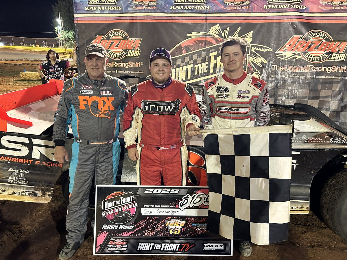 Hunt the Front Super Dirt Series (@huntthefrontsds) on Twitter photo Taking the lead with only five to go, <a href="/SamSeawright2/">Sam Seawright</a> pulled off a perfect slidejob to capture the 14th-annual Deep Fried 75 here at Duck River Raceway Park. ๐ฆ
<a href="/CoryHedgecock23/">Cory Hedgecock</a> led 53 circuits in the 75-lapper and lands a runner-up finish while <a href="/smcdowellracing/">Shane McDowell Racing</a> rounds out the Taking the lead with only five to go, <a href="/SamSeawright2/">Sam Seawright</a> pulled off a perfect slidejob to capture the 14th-annual Deep Fried 75 here at Duck River Raceway Park. ๐ฆ
<a href="/CoryHedgecock23/">Cory Hedgecock</a> led 53 circuits in the 75-lapper and lands a runner-up finish while <a href="/smcdowellracing/">Shane McDowell Racing</a> rounds out the
