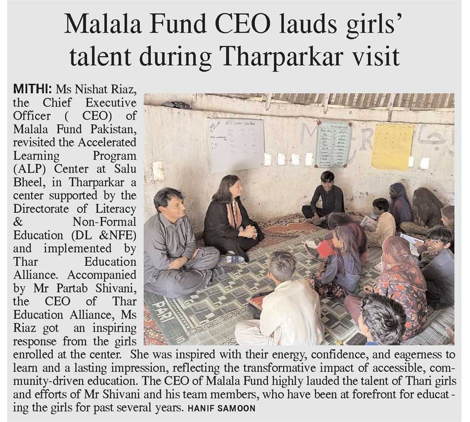 Hanif Samoon (@hanifsamoon1) on Twitter photo Dr Riifat Riaz, the CEO of <a href="/MalalaFund/">Malala Fund</a> #Pakistan during visit to desert district #Thar was inspired by the talent of Thari girls and she highly lauded the efforts of <a href="/TharEduAlliance/">Thar Education Alliance</a> and its CEO dear <a href="/PartabShiwani/">Partab Shivani</a> and his team. I report for <a href="/MinuteMirrorpk/">Business Mirror</a> <a href="/Malala/">Malala Yousafzai</a> <a href="/ZiauddinY/">Ziauddin Yousafzai</a> Dr Riifat Riaz, the CEO of <a href="/MalalaFund/">Malala Fund</a> #Pakistan during visit to desert district #Thar was inspired by the talent of Thari girls and she highly lauded the efforts of <a href="/TharEduAlliance/">Thar Education Alliance</a> and its CEO dear <a href="/PartabShiwani/">Partab Shivani</a> and his team. I report for <a href="/MinuteMirrorpk/">Business Mirror</a> <a href="/Malala/">Malala Yousafzai</a> <a href="/ZiauddinY/">Ziauddin Yousafzai</a>