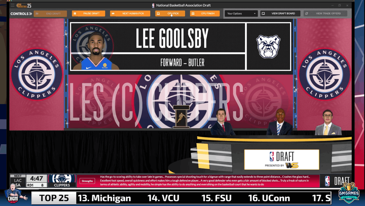 🚨🔥 New CBGM Media 🚨🔥

"Live Sim: The NBGM, The Pro NBA Draft (S42)" 📺  w/ Chris

FULL VIDEO: cbgm.news/nba-nbgm/2025/…

CBGM (College Basketball GM) | Multi-Player League Experience of GM Games #DDSPB25 #DDSCB24 <a href="/wolverinestudio/">Wolverine Studios</a>

#CBGM #gmgames #marchmadness #cb25 #pb25 #nba