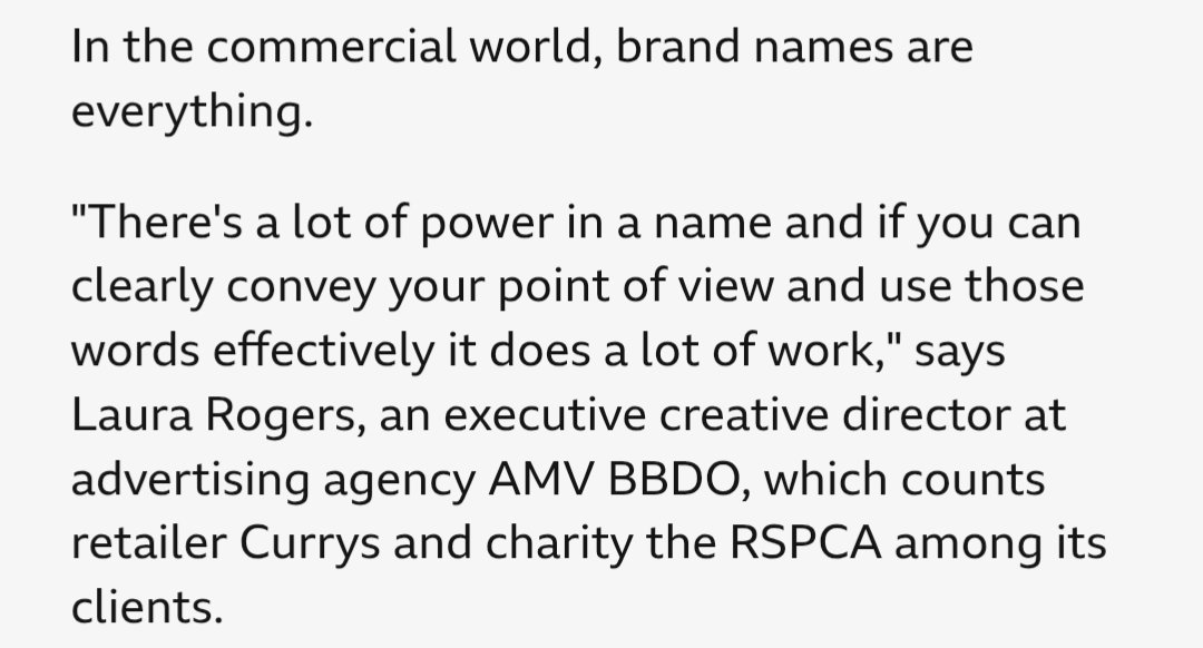 Graham Soult FIPM (@soult) on Twitter photo I'm not convinced someone who works at an advertising agency called "AMV BBDO" is best placed to talk about the power of effective brand names 🧐😄 bbc.co.uk/news/articles/… I'm not convinced someone who works at an advertising agency called "AMV BBDO" is best placed to talk about the power of effective brand names 🧐😄 bbc.co.uk/news/articles/…