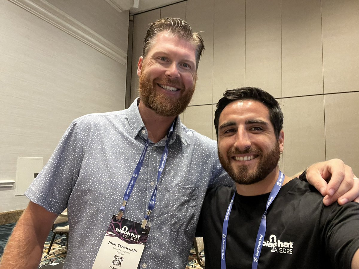 I can guarantee that <a href="/jstrosch/">Josh Stroschein | The Cyber Yeti</a> is much taller than he looks! It was awesome to finally meet you 🤩