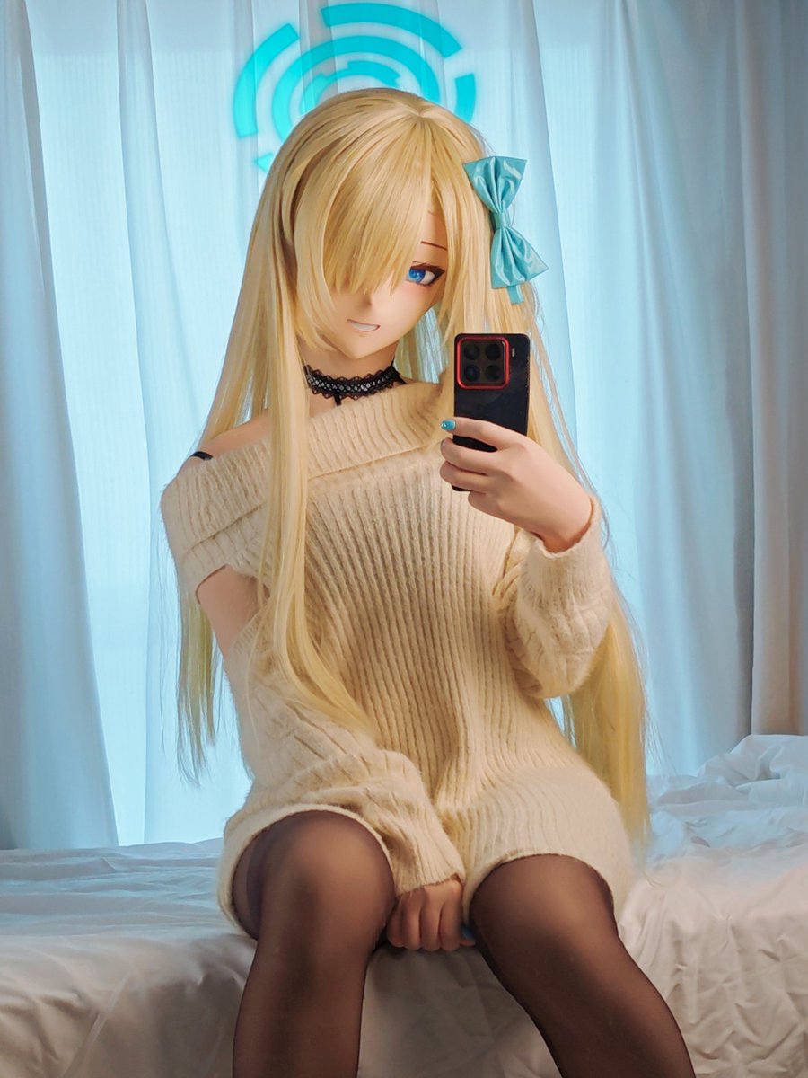 明日奈试装，来自于<a href="/Xianbei_KIG/">kigurumi仙贝工坊</a> 
买了兔女郎结果衣长不够，最后用上的只有一个蝴蝶结（悲