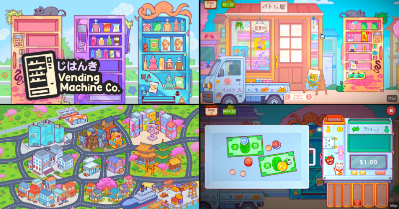 rogueducknet's tweet photo. Run your Japanese-themed Vending Machine business! 🍱

Pick neighborhoods, stock up on snacks, and set the perfect price. Upgrade your machines and keep them stocked!

Wishlist on Steam!
https://t.co/DYt6n8fB0v