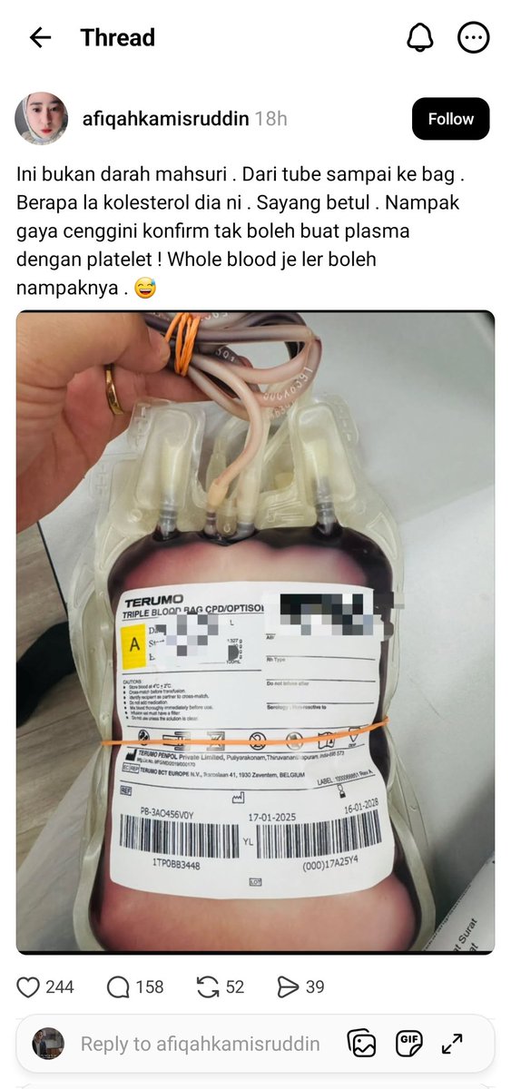 Apparently blood mcm ni kita tinggi lemak and cholesterol. Was Mahsuri a fatass obese?