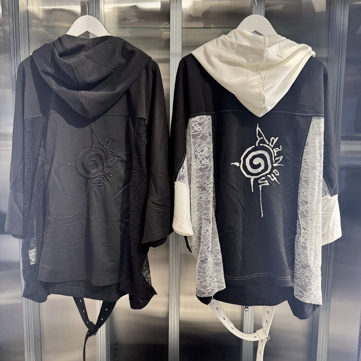 AdaNous NEW ARRIVAL ・AN25-012 ・枝垂れるriders-style hoodie ・BLK