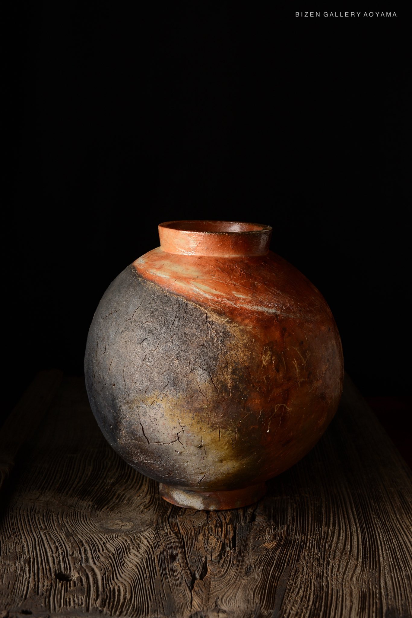 備前焼の壺　作者名有り！綺麗ですよ！ 人間国宝、藤原啓さんの作品「備前壺」 - 福岡・豊前市の求菩提