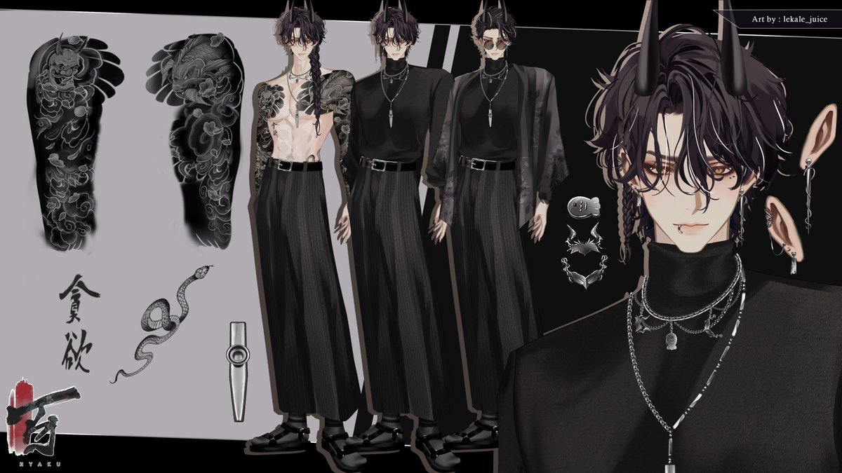 I'm Hyaku (百), Your favorite Gap-Moe Incarnate. 🖤
A shapeshifting Yokai-Oni, whose lived 100 lives.
I am the leader of the Hyakuza and owner of an Izakaya.
