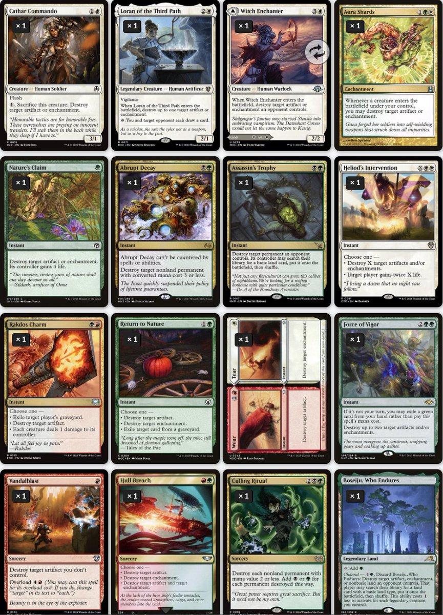 denisbcn96's tweet photo. @Dogwelder3 @TolarianCollege bruh, out of all those cards, only 1 is playable. I don’t know if you play super casual or if you’re stuck in 2015. Here are 16 better ones, but Wizards thought The Soul Stone wasn’t broken enough, so they gave it indestructible so nothing else works. https://t.co/jX1hXBySQO