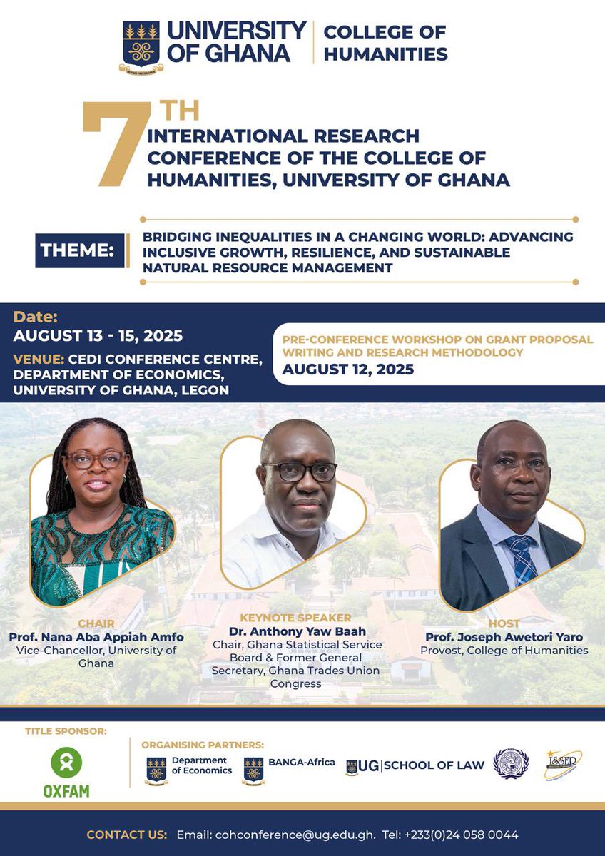 I’m really excited that my Abstract was accepted and I have the opportunity to present my research at the 7th international research conference of the college of humanities, University of Ghana.