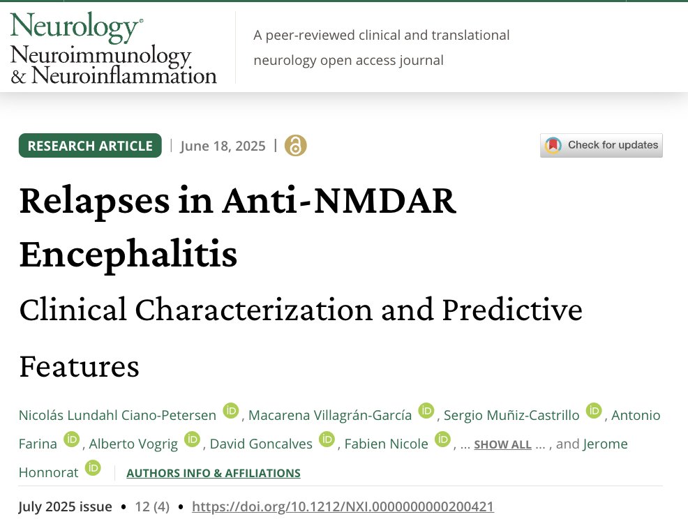 We have just updated our NMDAR encephalitis outcomes checklist with this paper neurochecklists.com/explore/checkl…