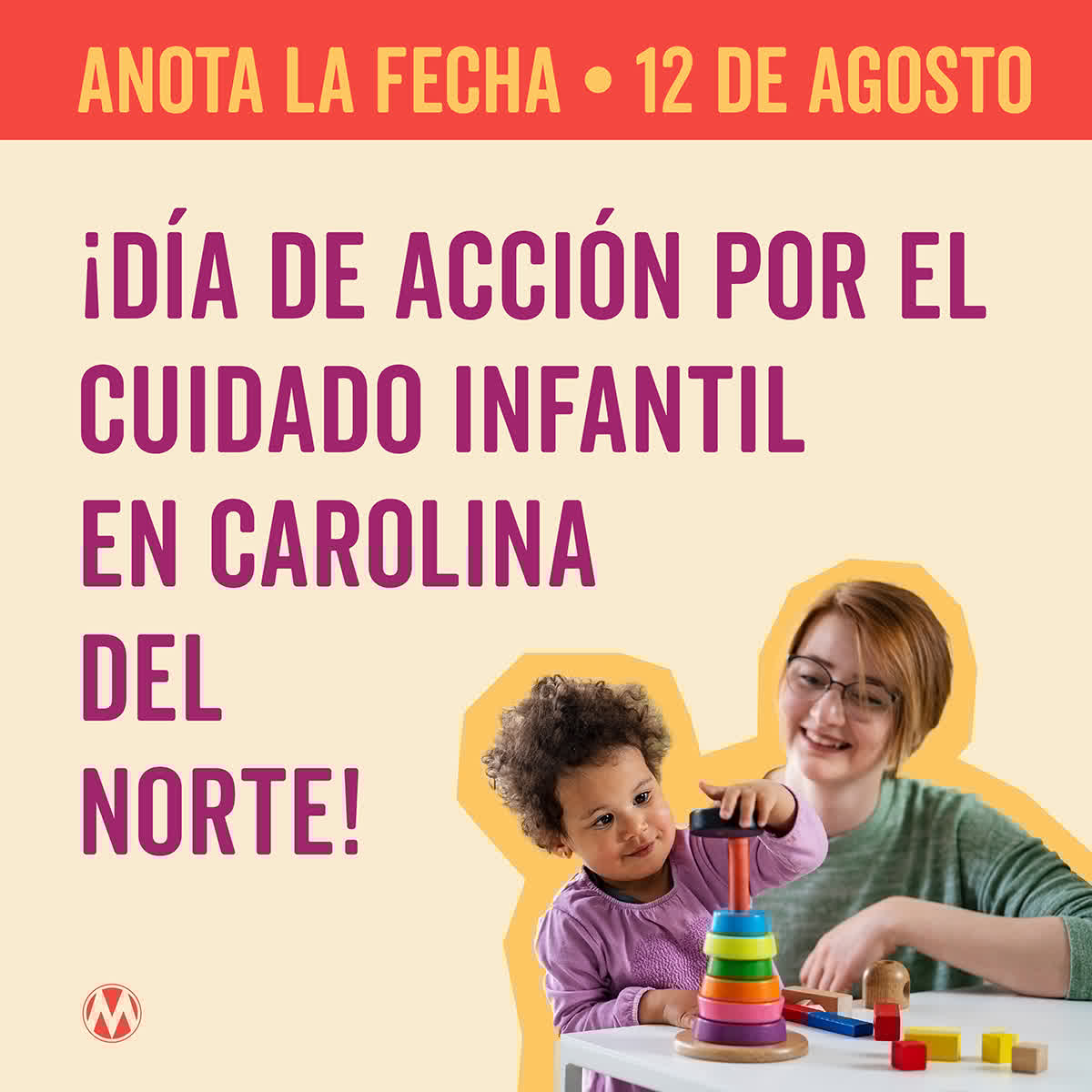MamasConPoder's tweet image. El costo promedio del cuidado infantil en Carolina del Norte es de $11,720. Es hora de exigir políticas para un cuidado infantil accesible para todas las familias. ¡Únete el 12 de agosto! #PoweredByChildCare #MamasConPoder