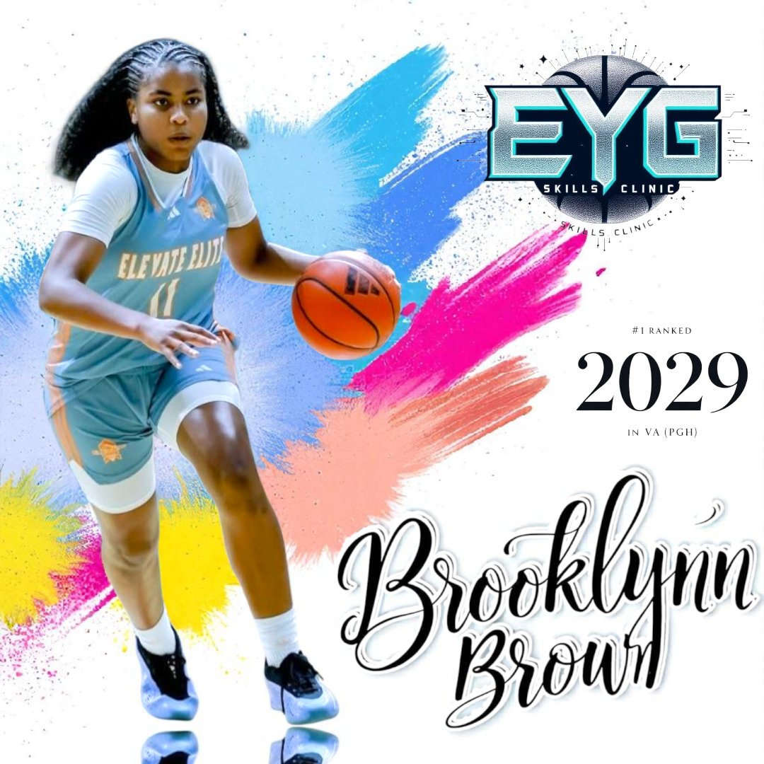 Excited to welcome back 2029 G Brooklynn Brown to the EYG clinic!  Ranked #1 2029 in Virginia (PGH)! Has already picked up a lot of traction &amp; ready to show shes one of the best anywhere! Holds multiple offers! 

Don't miss out and make sure to register! #whosnext⁉️