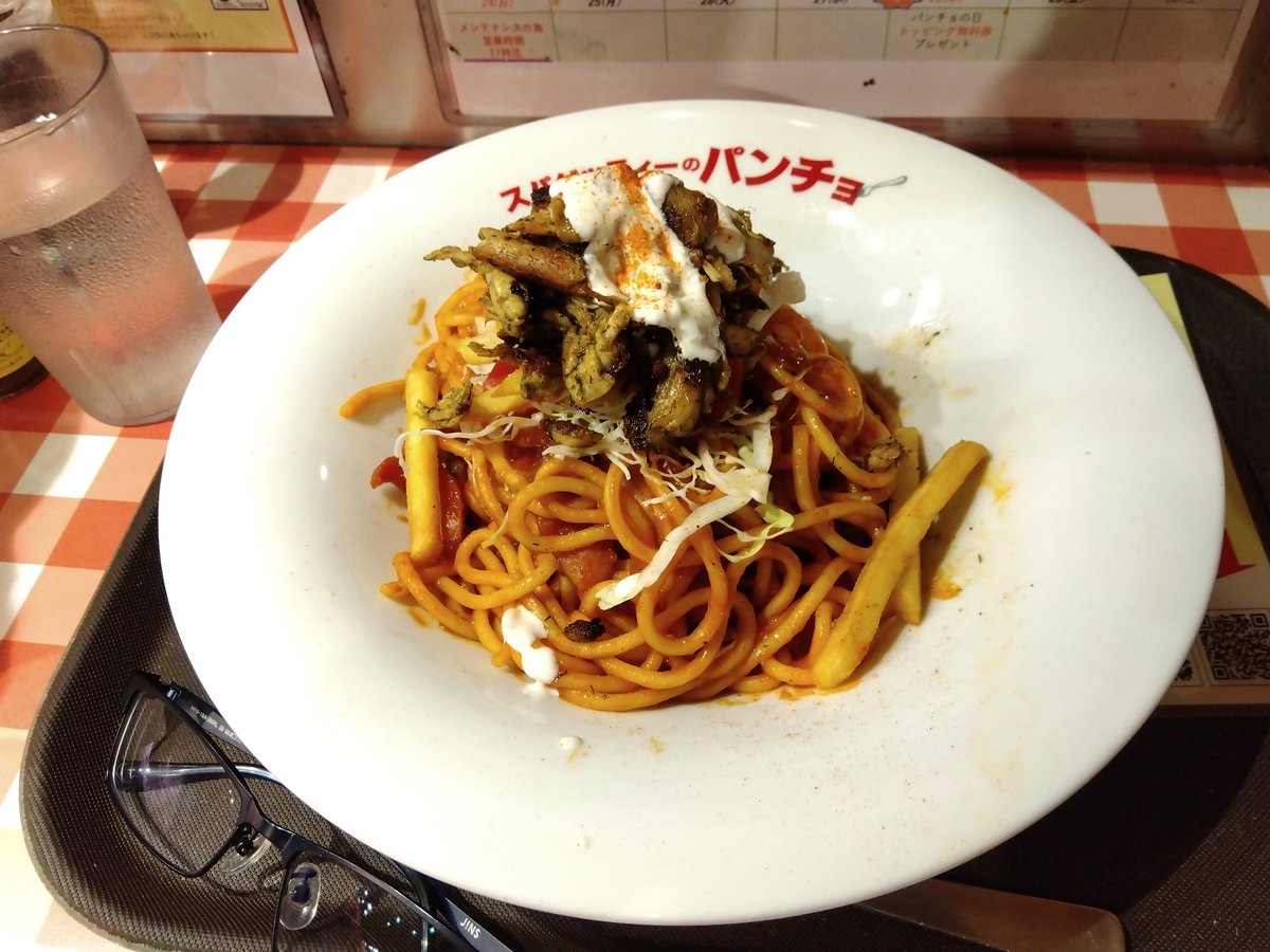 なんか
今日はパスタが食べたい🍝

ってコトで

スパゲッティのパンチョに寄りました

トッピングに

｢ケバブチキン｣←(7･8月限定らしい)

そりゃのっけるよ😋