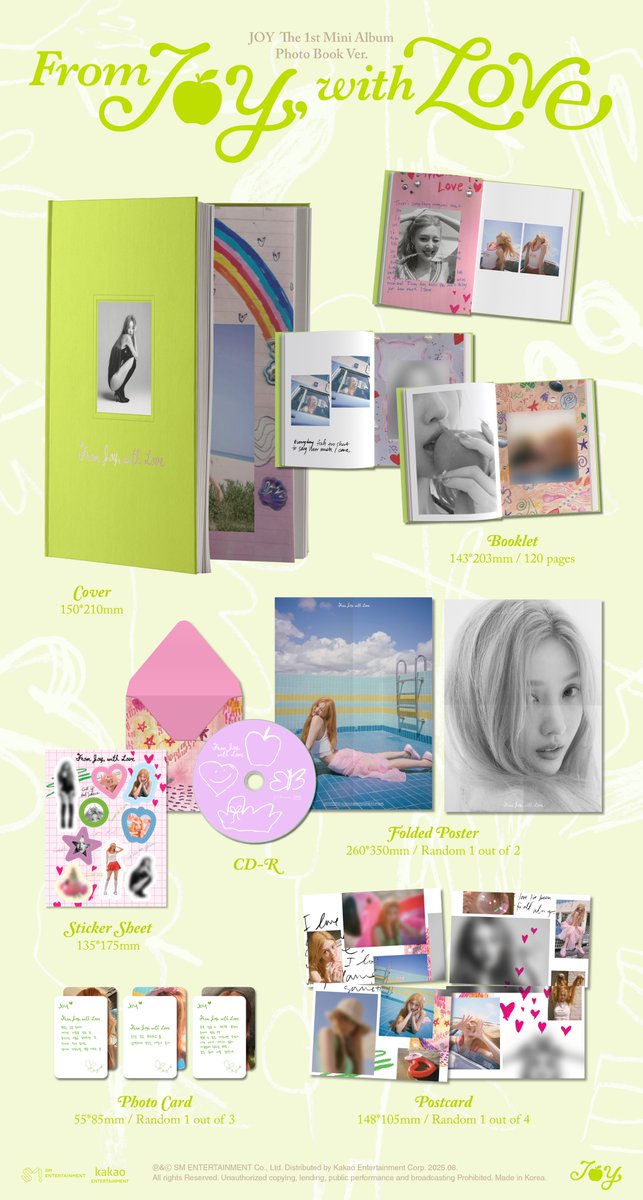 RVsmtown's tweet photo. Album Details (Photo Book Ver.)

JOY The 1st Mini Album 【From JOY, with Love】
➫ 2025.08.18 6PM (KST)

💿Pre-order
https://t.co/dQlXgFkXhY

#JOY #조이
#FromJOYwithLove
#RedVelvet #레드벨벳 https://t.co/g42nTy8I3E